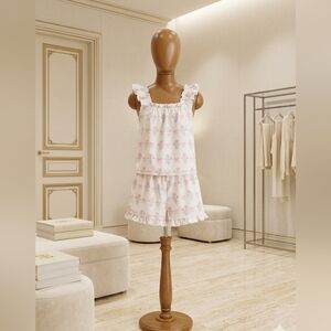 Floral & Ribbon Bow Print 2PC Set by Rosa Clothing